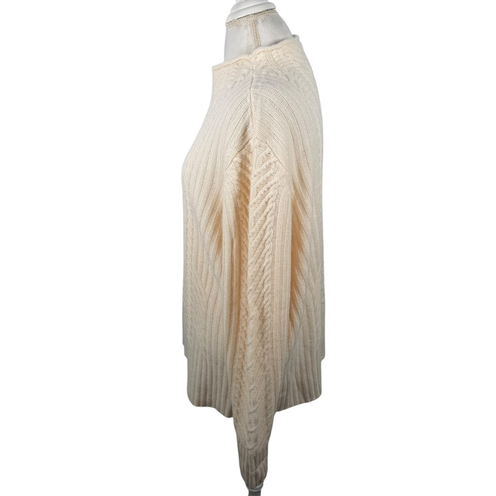 Haven Well Within Cream Cable Aran Knit Roll Neck Sweater 100% Cashmere Size XL - Picture 6 of 11